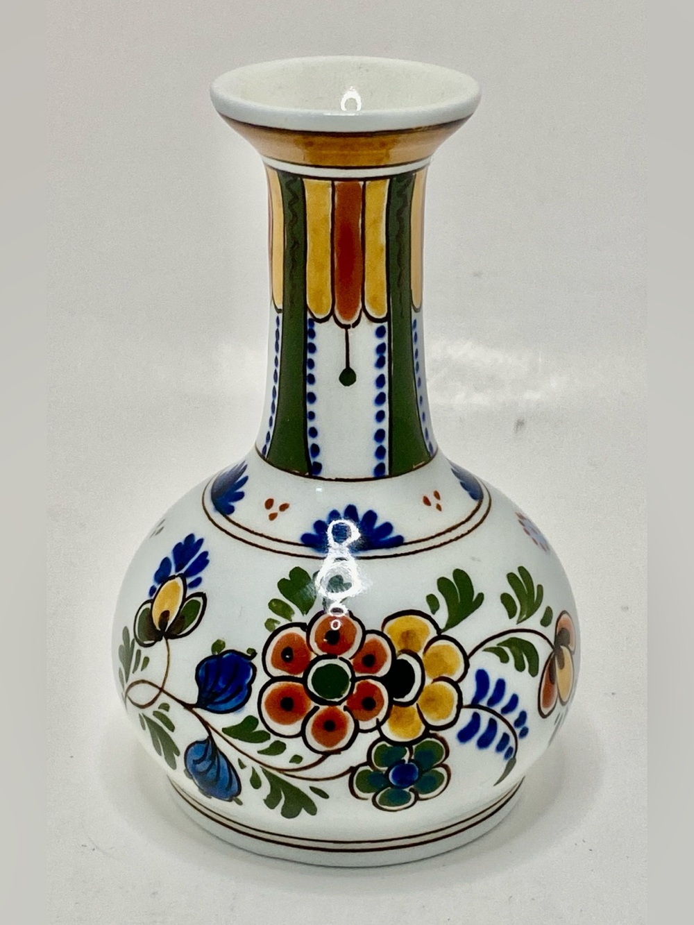 ✅ Vintage Daffodils & Delft Original Blue Petit Royal Delft Vase Marked & Signed